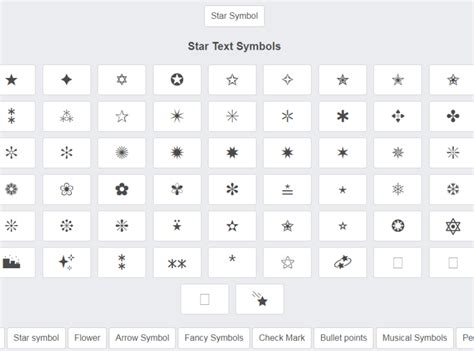 Star Symbol Text to Copy and Paste .